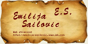 Emilija Sailović vizit kartica